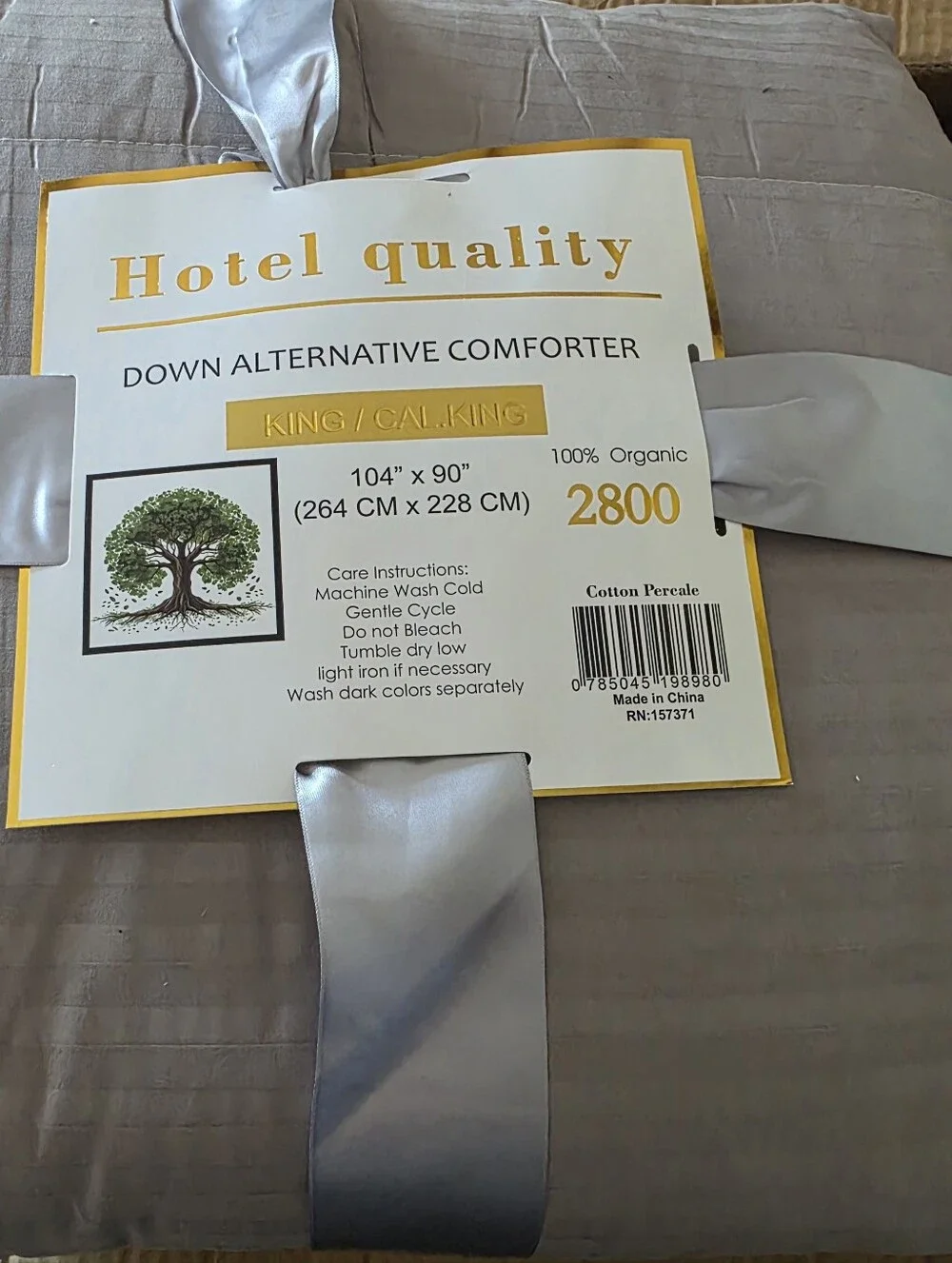 Hotel Quality Down Alternative Comforter - Gray - Unbranded King/cali King.
